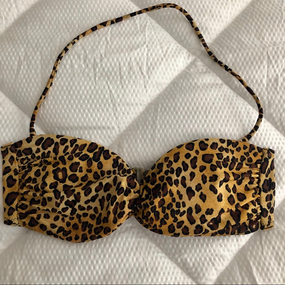 Victoria Secret cheetah print bandeau swim top